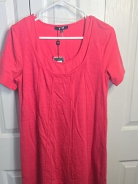 Women’s Mini Dress in Coral Scoop Neck